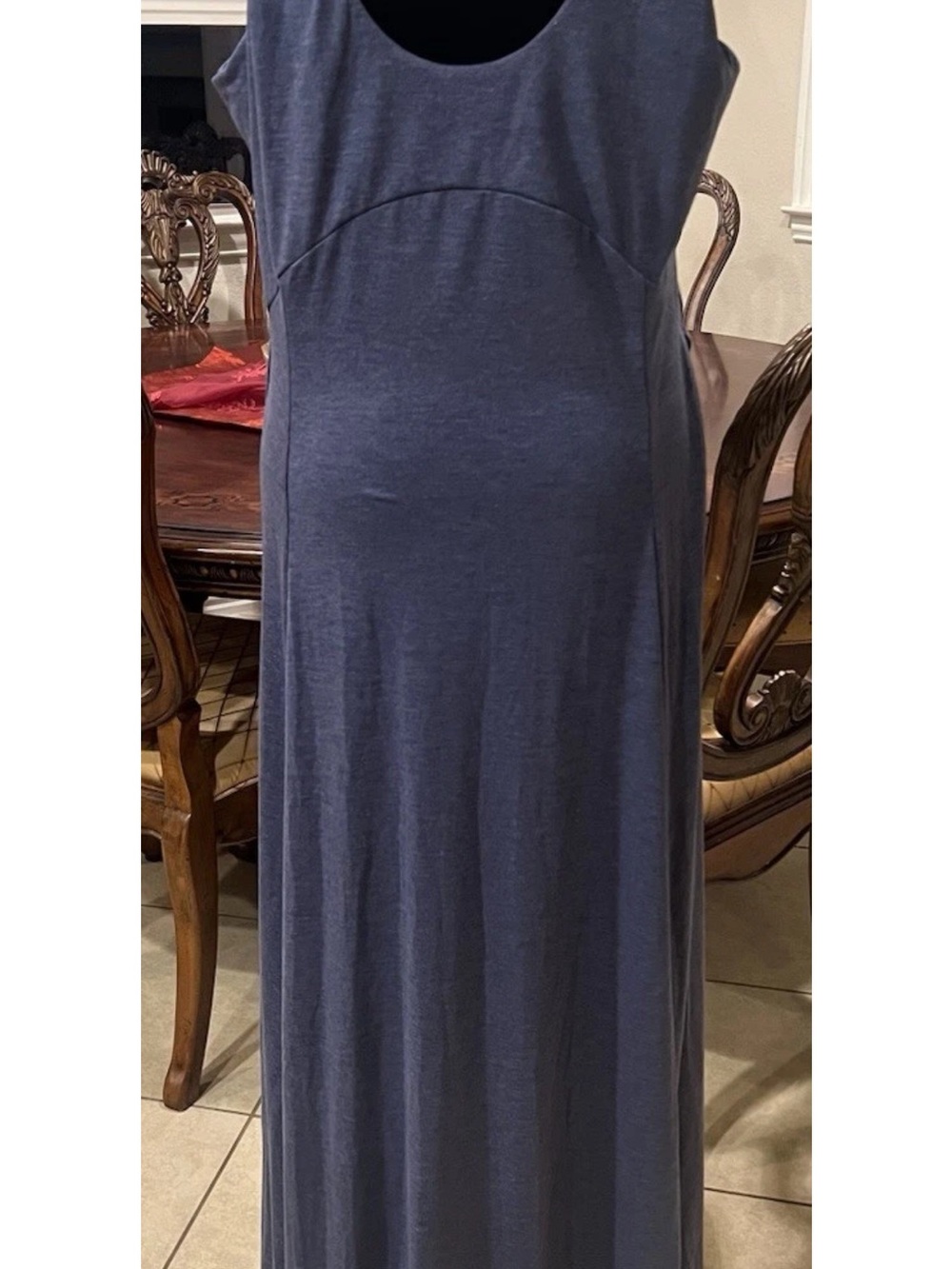 HALARA Blue V-Neck Sleeveless Maxi Dress Indigo color size Large - Picture 6 of 8